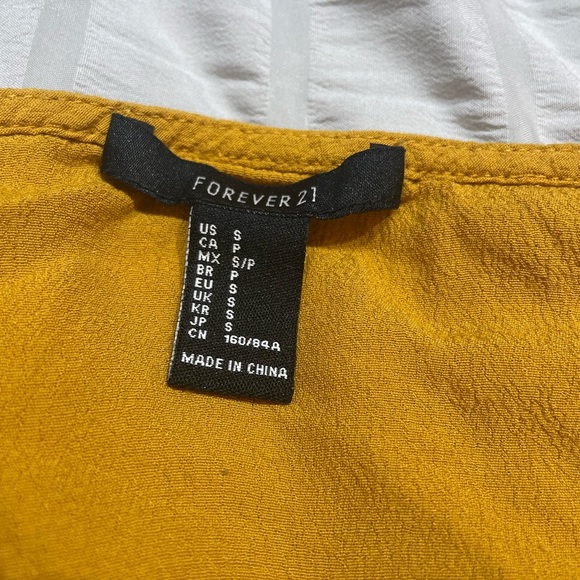 FOREVER 21 | button-up blouse shirt in mustard yellow Size Small - Picture 9 of 11